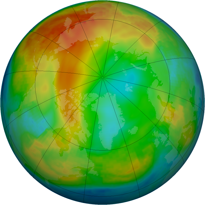 Arctic ozone map for 31 December 2000